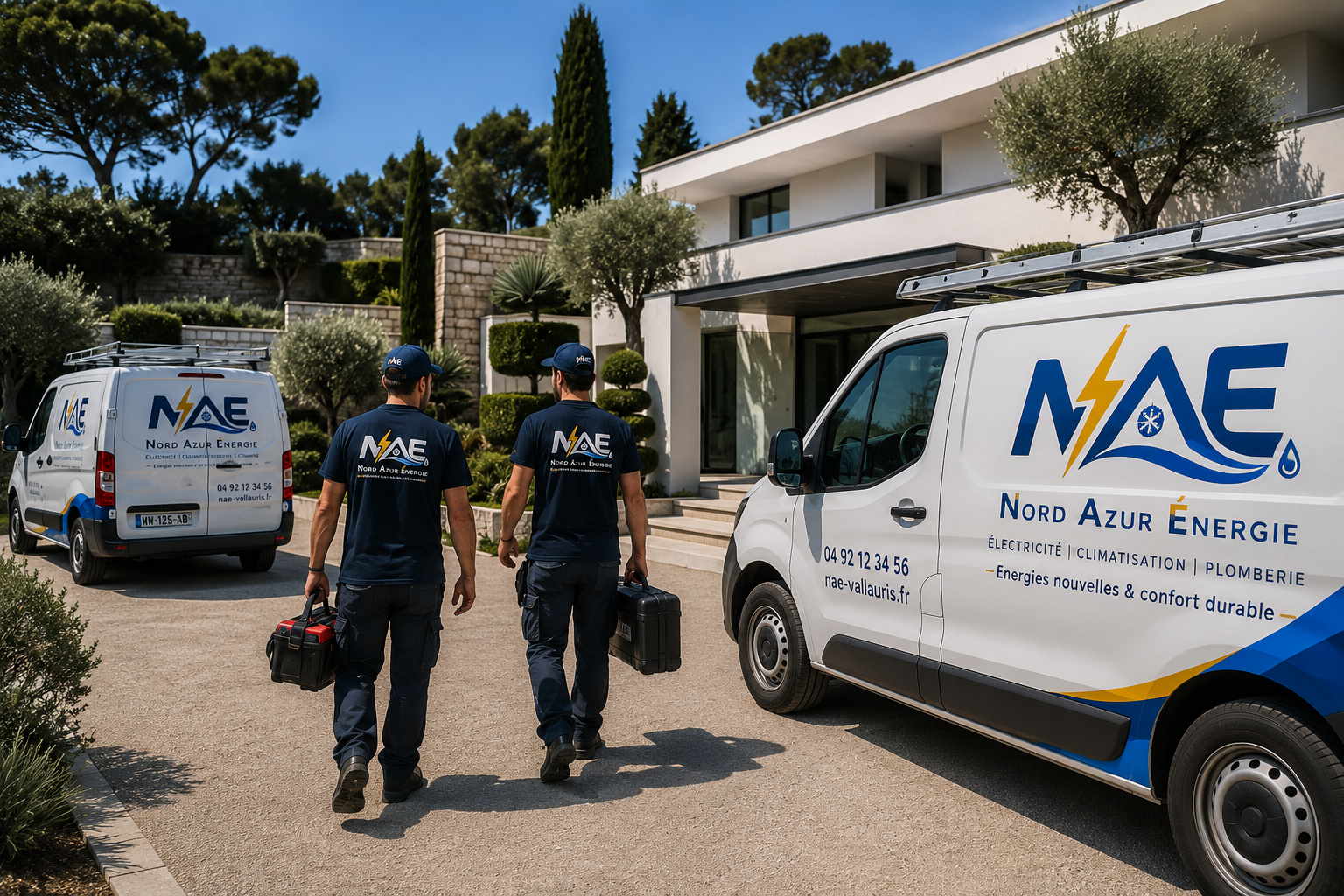 Camion NAÉ Nord Azur Énergie — flotte de service à Vallauris et sur la Côte d'Azur