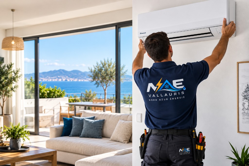 Technicien NAÉ installant une climatisation